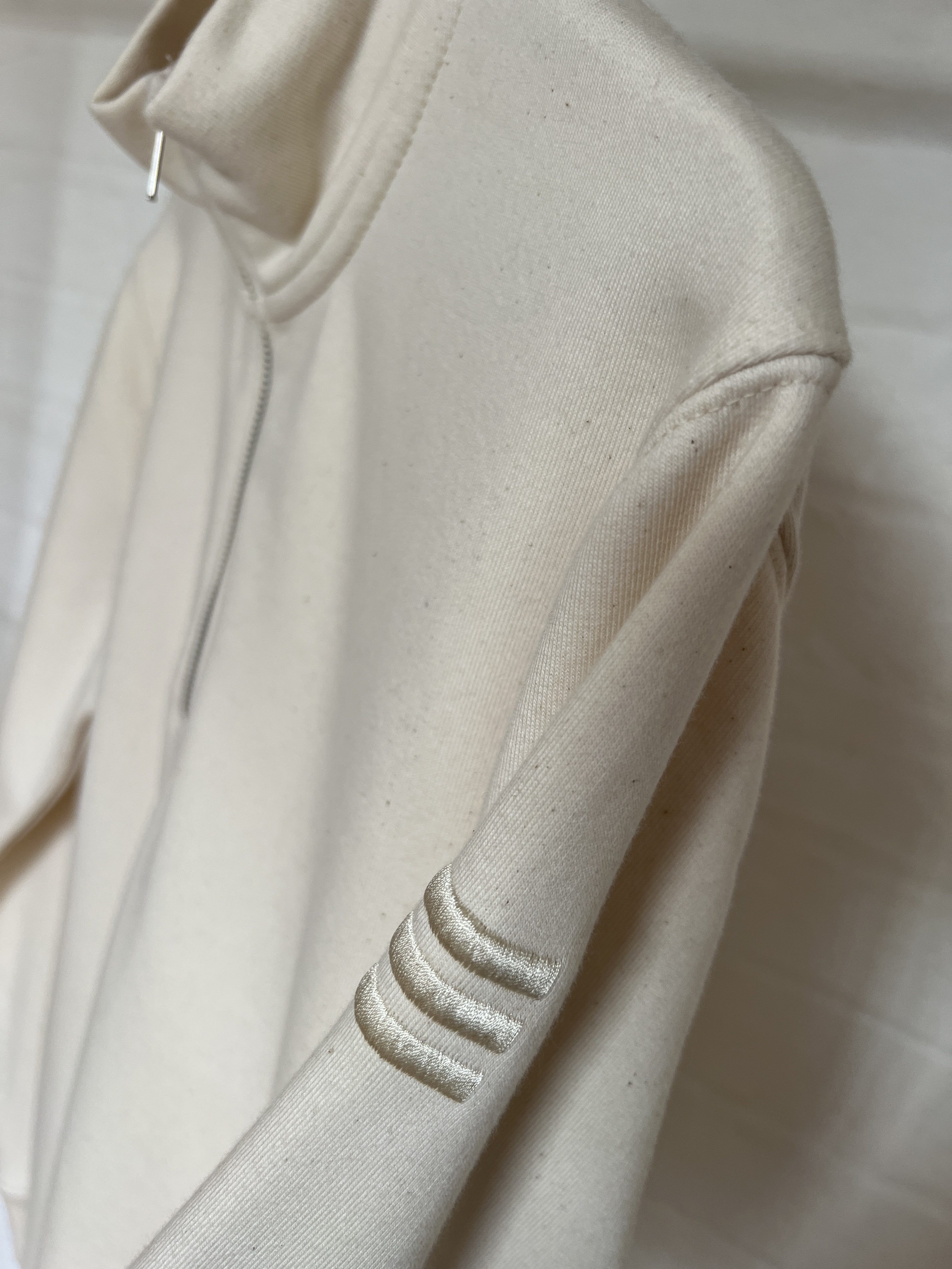 Hector High Neck Quarter Zip Sweat - Natural | Mr Shaw